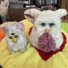 Furby Passion Fruit White Pink Grey Hazel Yellow Eye 2005 Snowball