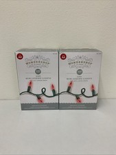 Wondershop 100 LED Mini String Lights Red Bulb Green Wire Christmas Lot Of 2