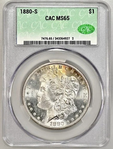 1880 S MORGAN SILVER DOLLAR CACG MS65