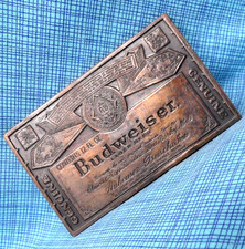 Budweiser Beer Label Promo Belt Buckle Anheuser Busch Vtg 70s Hong Kong .TAZ170