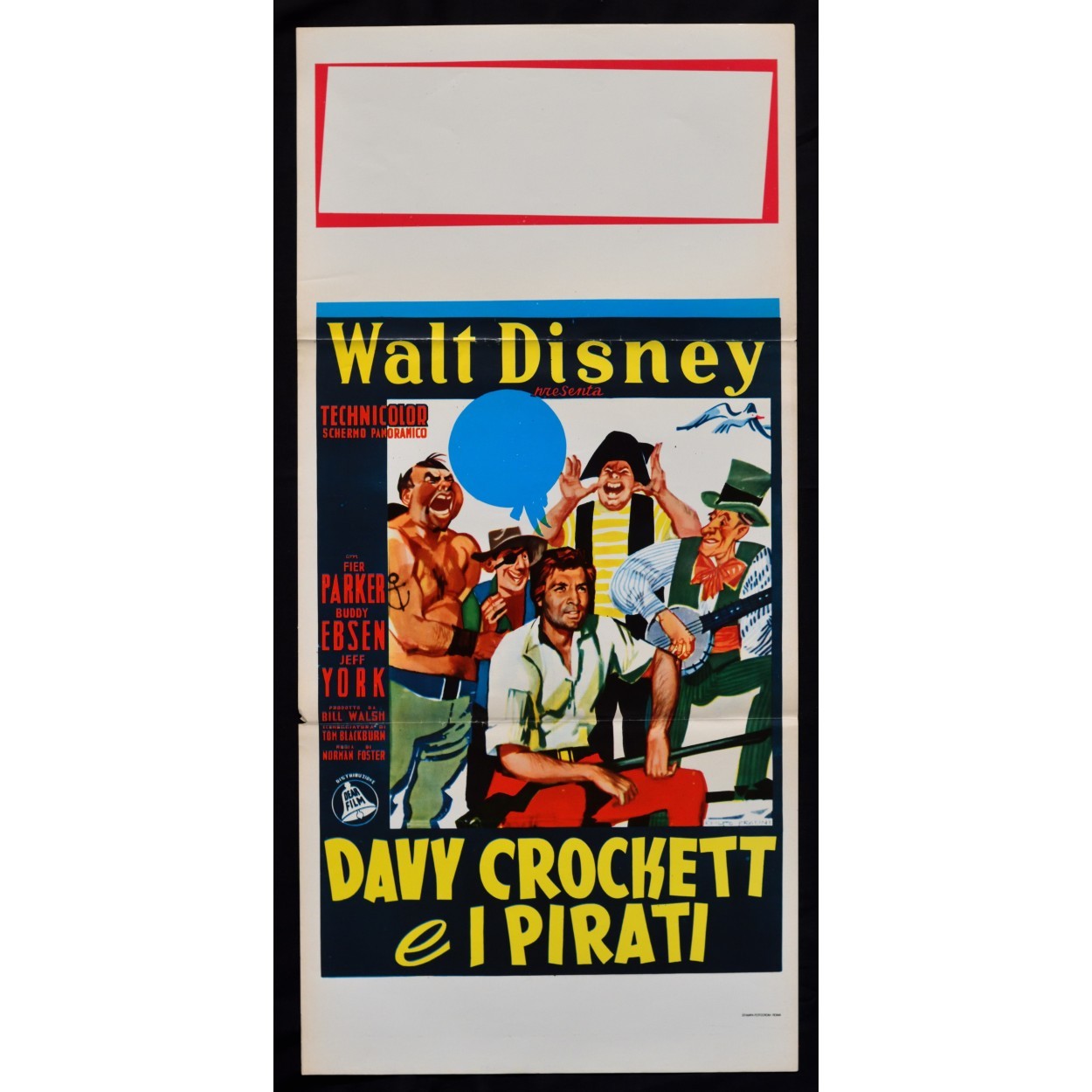 Locandina originale film Davy Crockett e i pirati (1956) - Regia di Norman Foster