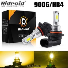 Pair 9006 Hb4 3000k Yellow Led Headlight Super Bright Fog Driving Light Bulb Kit