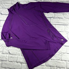 Mountain Hardwear Women Purple 1/4 Zip Athleisure Pullover Shirt M Thumbhole