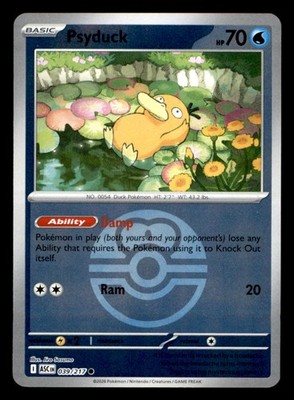 Psyduck (Love Ball) 039/217 Common Ascended Heroes Pokemon Reverse Holo NM