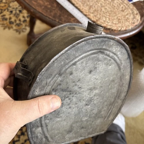 Civil War  Tin Horseshoe Shaped Canteen Mid 19th Century Possibly Confederate