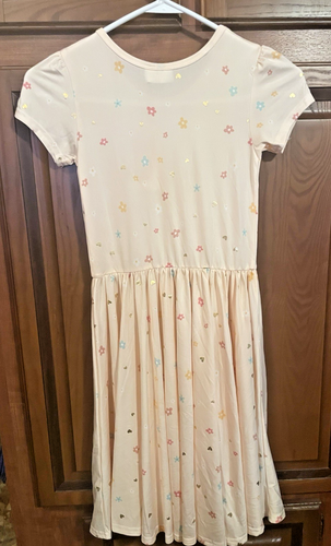 NUEVO CON ETIQUETAS Niñas 8 10 Puntos Punto Sonrisa Giro Vestido Corazones y Flores Colores Espalda 2 Escuela - Imagen 2 de 4