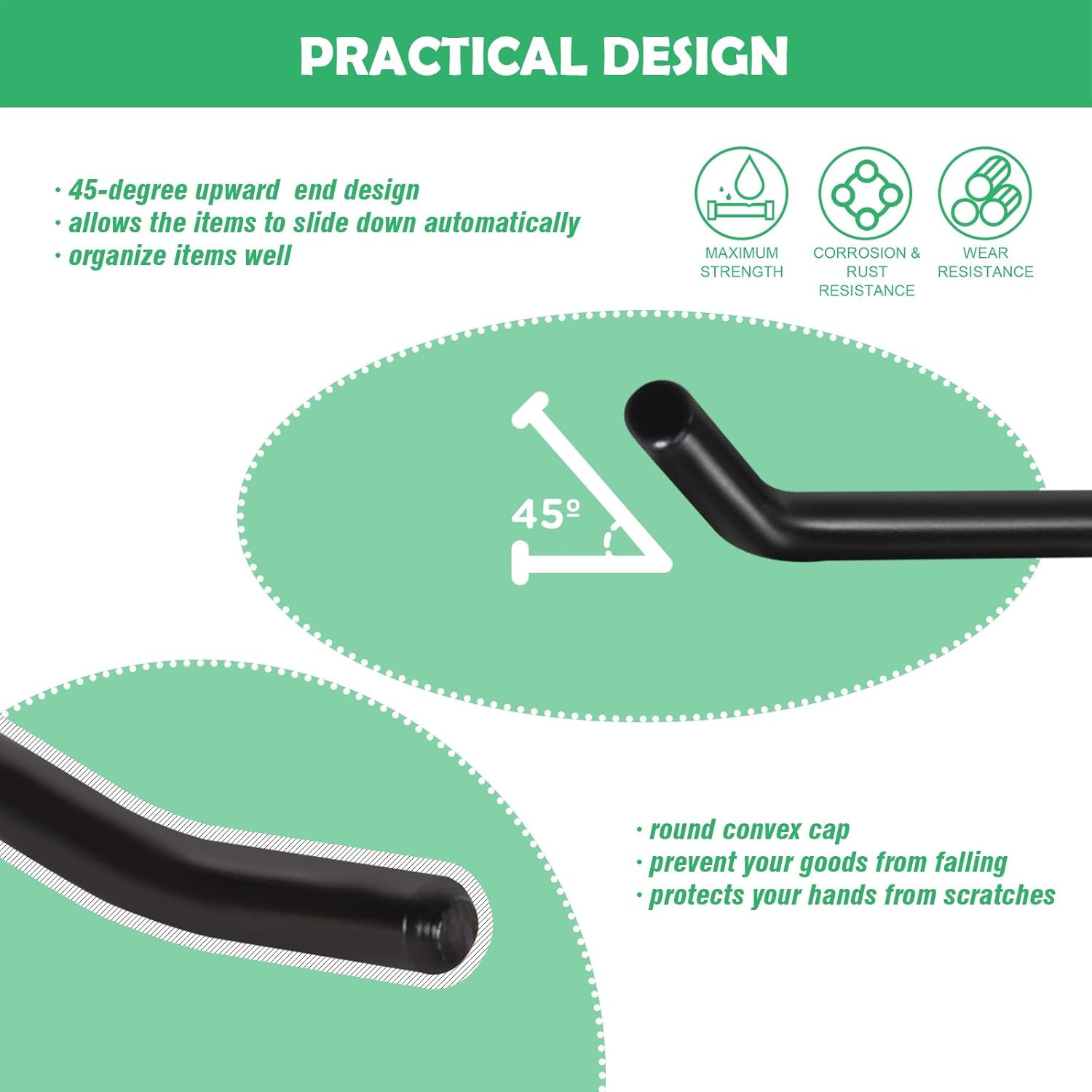 30Pcs 2 Inch Black Slatwall Panel Hooks, Heavy Duty Slat Wall Hanging Display