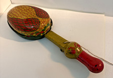 Tin Pull Toy Wooden Wheels - Quacking Duck - Made In USA 13"