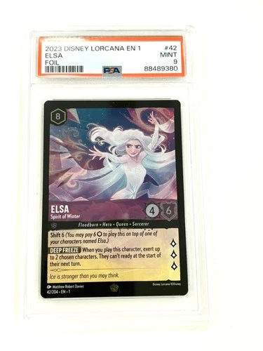 2023 DISNEY LORCANA EN 1-THE FIRST CHAPTER FOIL ELSA - SPIRIT OF WINTER PSA 9