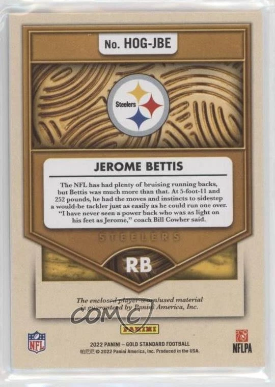 2022 Panini Gold Standard Hall of Gold Threads /199 Jerome Bettis #HOG-JBE HOF - Image 2 of 2