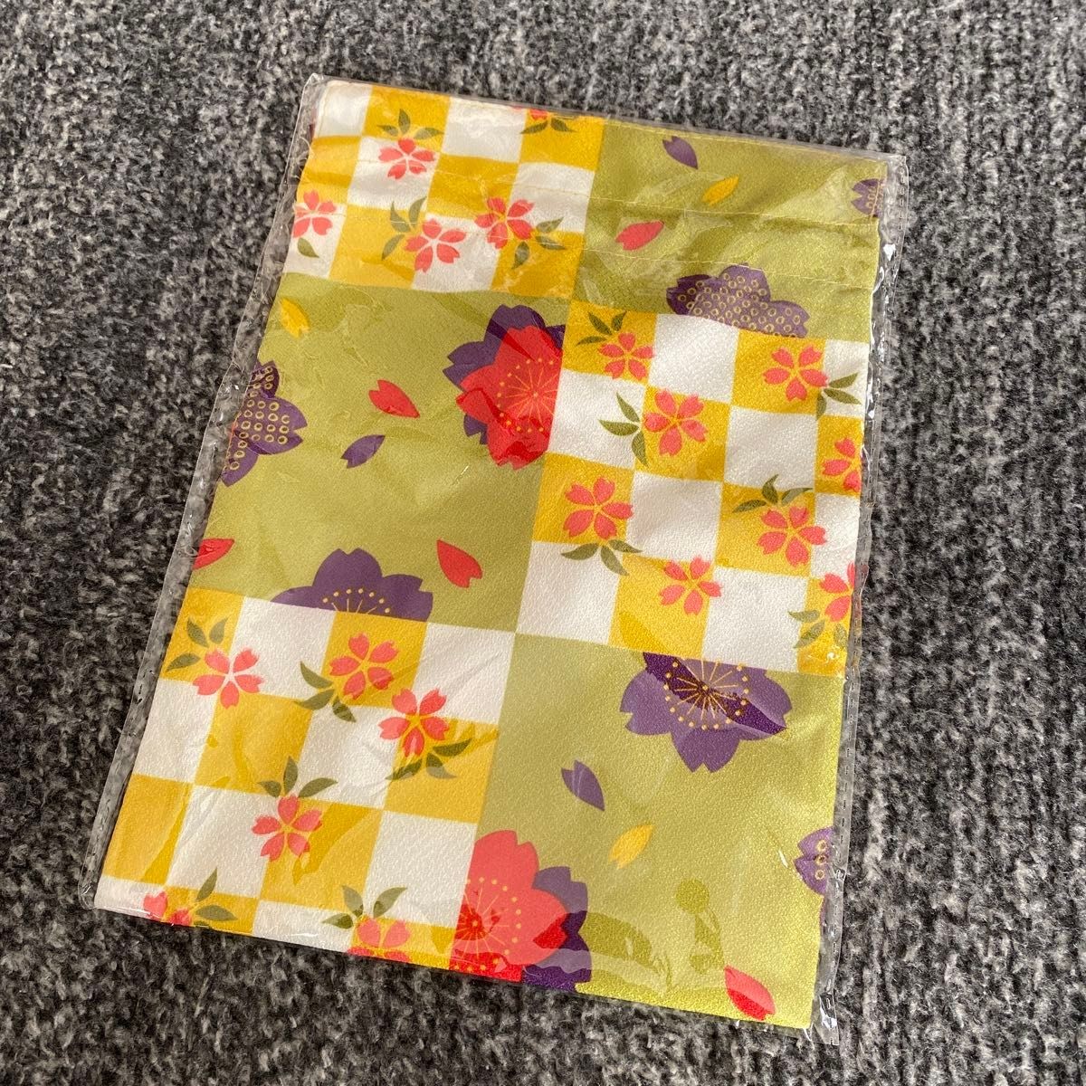 Japanese pattern drawstring bag drawstring purse … - image 1