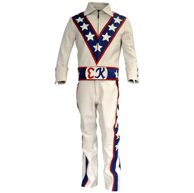 Motorbike Halloween Costume Stuntman Daredevil Genuine Leather Suit