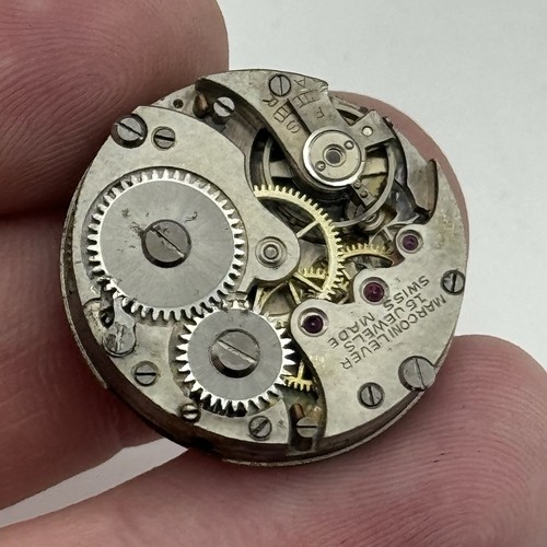 23.7mm Rolex Marconi Lever 15 Jewels Nice Dial Vintage Watch Movement FOR PARTS - Picture 5 of 11