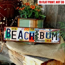 Vintage Beach Bum Metal Sign Retro Beach Decor Coastal Homes Beach Tin Plaque