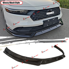 3pc Gloss Black Front Bumper Splitter Lip Kit For 23-26 Honda Accord 11th Gen