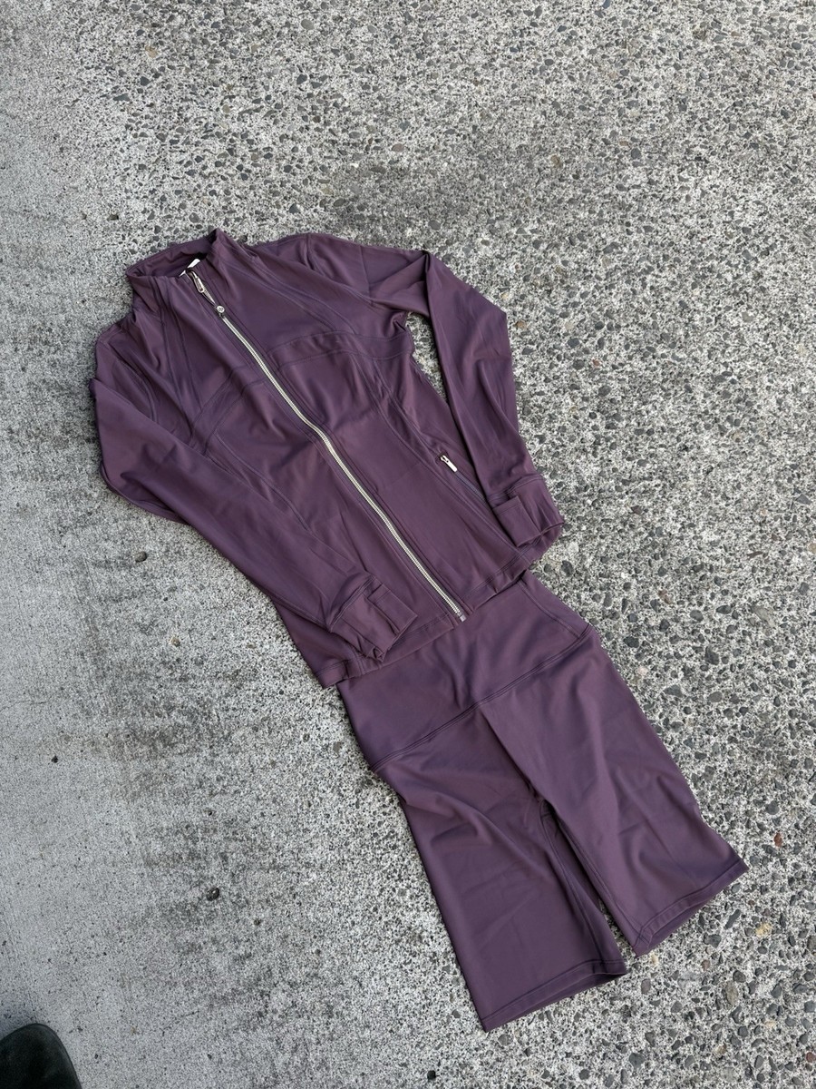 【美品】Lululemon セットアップ パープル Lululemon Purple Tracksuit Set Jacket & Pants Size 8 Zip Pocket