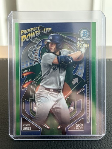 Topps 2024 Bowman Chrome Spencer Jones Prospect Power-Up Green #PP-9 /99 Yankees