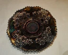 Rare Vintage Carnival Glass Multicolor Floral Decorative Bowl