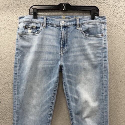 7 For All Mankind Roxanne Ankle Jeans Blue Denim Mid Rise Skinny Women’s Size 27 - Picture 8 of 19