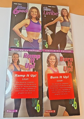 Debbie Siebers Series Lot of 4 VHS Workouts Slim-Limber-Ramp It Up-Burn It Up 