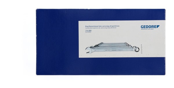 Gedore Blau 7 XL-080 Ring-MaulschlüSsel-Satz Extra Lang 8-Teilig 8-19 Mm-image