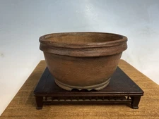 Unglazed Handmade Shohin Size Tokoname Bonsai Tree Pot By Fushu 4 7/8 By 2 3/4”