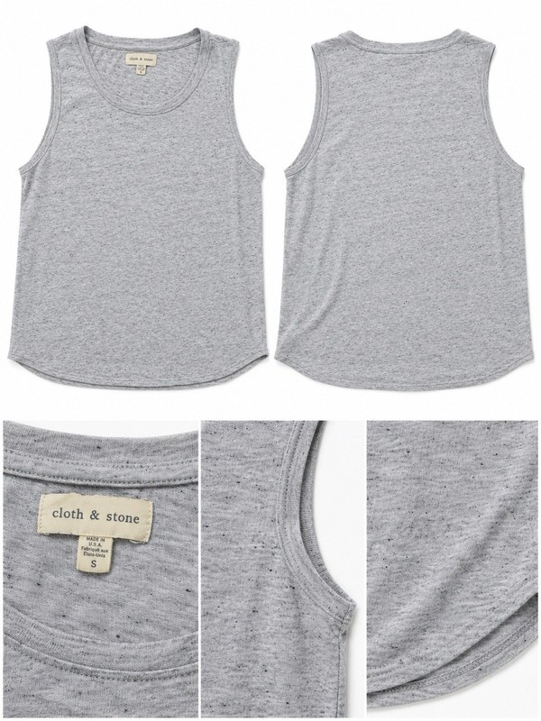 Anthropologie Cloth and Stone Heathered Crew Neck Cotton Tank Size Small