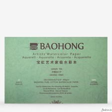 Baohong Masters Pure Cotton Watercolour Paper Block 300gsm 15x23cm 20 Sheets ...
