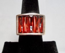STERLING SILVER - NATURAL - GARNET RING - SIZE 8.5