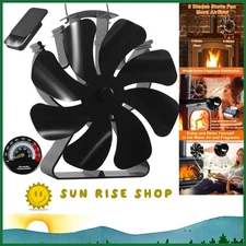 Wood Stove Fan Heat Powered Fireplace Fans Non Electric, Heat Activated Thermal