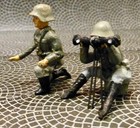 Prewar-2 German Soldiers-Kneel w/Range Finder+Kneel w/Movable Arm by Elastolin — photo 3