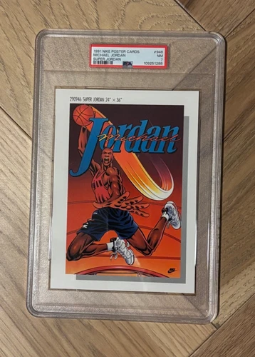 MICHAEL JORDAN NIKE POSTER CARD 1991 SUPER JORDAN #946 PSA 7 NM 5X7 Promo