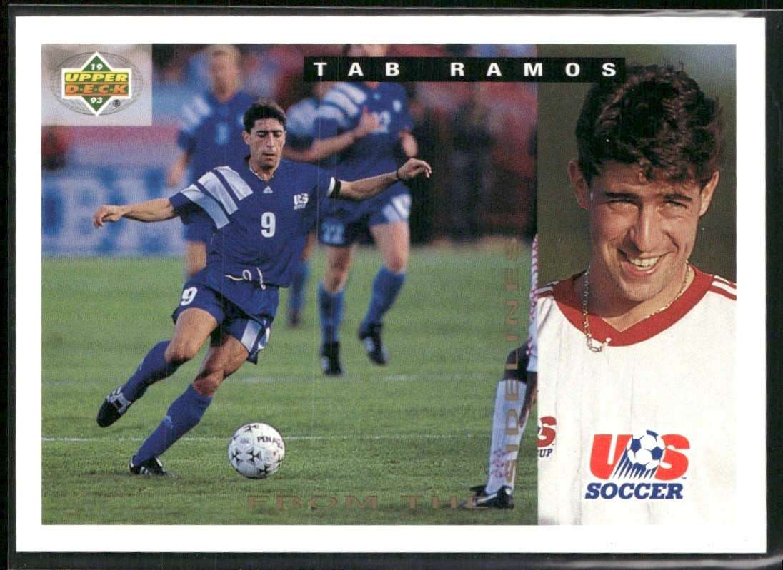1993 Upper Deck World Cup Preview English/Spanish From the Sidelines Tab Ramos