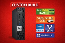 CUSTOM Dell Micro PC Core i7 8GB-32GB RAM 128GB-500GB SSD Win 11 Pro WiFi