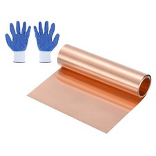 3.28ft Copper Sheet Roll, 1000x150x0.01mm Pure Copper Strip with Gloves