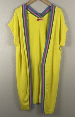 Agatha Ruiz De La Prada Size 38 Yellow Short Sleeve Open Striped Edge Dopamine