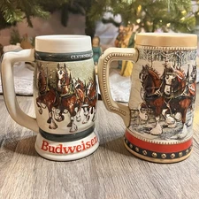 Vintage Budweiser Clydesdales 50th Anniversary 1933-1983 ceramic Beer Mug