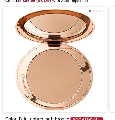 Charlotte Tilbury Airbrush Bronzer Compact, Fair Shade - Natural Soft Bronze