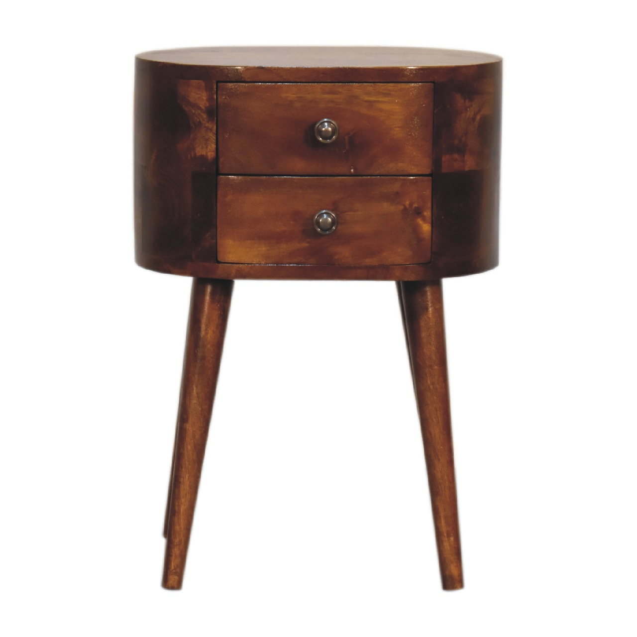 Artisan Furniture Solid Wood Mini Chestnut Rounded Bedside Table - Brown - Image 2