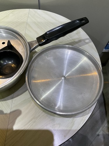 Pan Egg Poacher 2 Uova Alluminio Leggero Vintage Vecchio 17 X 5,5 cm - Foto 5 di 6