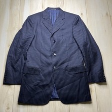 Pal Zileri Pull 100 Wool Blazer Pinstripe Mens Size 36R Navy Blue Made In Italy