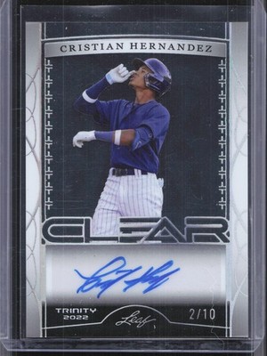 2022 Leaf Trinity #CA-AR2 Cristian Hernandez Silver Auto #/10