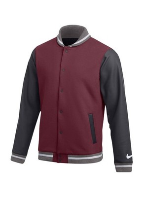 Nike Team Varsity Maroon Football Letterman Bomber Jacket DJ5971-669 Men's Small