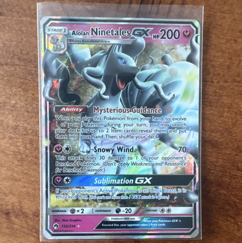 Pokemon Alolan Ninetales GX 132/214 Lost Thunder Rare Holo 200 HP ENG