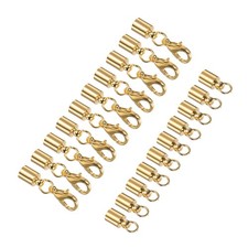 Leather Cord End Cap with Lobster Claw Clasp 4.5mm ID Rose Gold Tone 10-Pieces