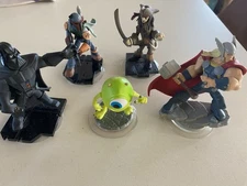 Disney Infinity Figures Lot Vadar Sparrow Wazowski Thor Boba Fett 