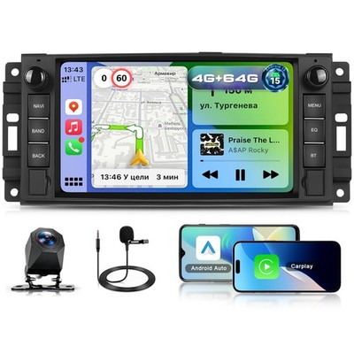 7'' Touchscreen Wireless Carplay Android Auto Stereo for 2007-2015 Jeep Wrangler