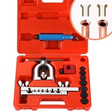Double Flaring Tool Kit for 45 Single Double Flares with 7 Adapters, Brake F...