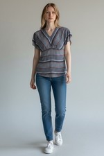 Target Collection Floral Pattern Mini Dress Blouse V-Neck Blue Size 6