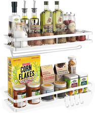 Spice Rack Organizer Wall Mount - 15.7In 2Pack Upgraded Version Hanging Season